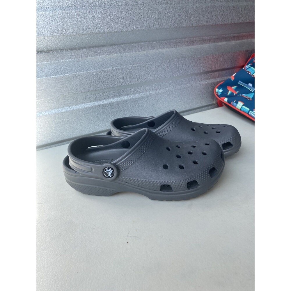 Crocs Classic Clog Dark Gray Slate Gray M6 W8 Slip On Comfort Water Shoes